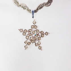 Pendant 40cm - Norma-Khaki Braid - Pendant 40cm - Laiton argenté